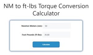 NM to ft-lbs Torque Conversion Calculator