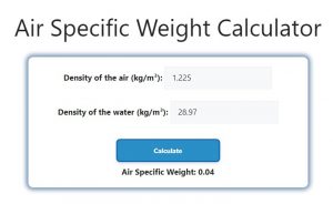 Air Specific Weight Calculator