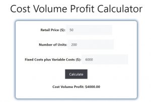 Cost Volume Profit Calculator