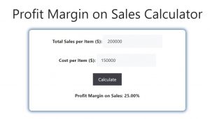 Profit Margin on Sales Calculator