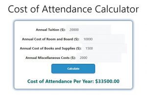 Cost of Attendance Calculator