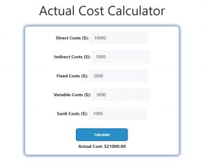 Actual Cost Calculator