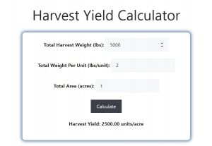 Harvest Yield Calculator