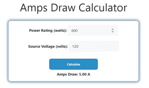 Amps Draw Calculator