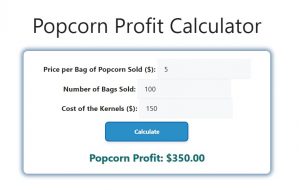 Popcorn Profit Calculator