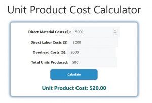 Unit Product Cost Calculator