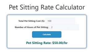 Pet Sitting Rate Calculator