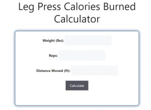 Leg Press Calories Burned Calculator