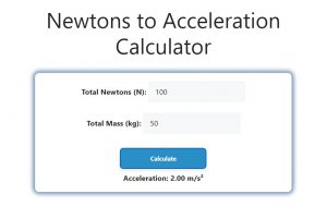 Newtons to Acceleration Calculator