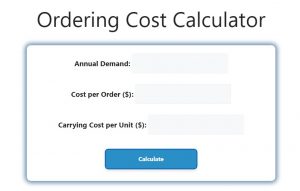 Ordering Cost Calculator