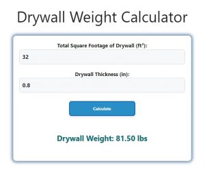 Drywall Weight Calculator