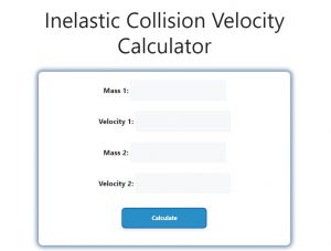 Inelastic Collision Velocity Calculator