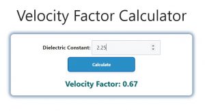 Velocity Factor Calculator