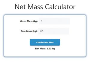 Net Mass Calculator