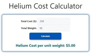 Helium Cost Calculator