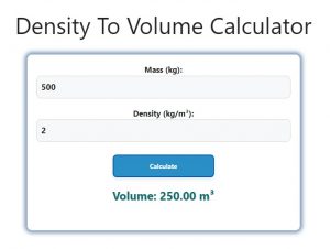 Density To Volume Calculator