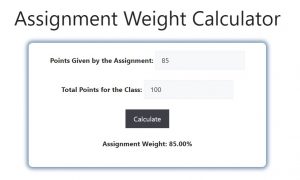 Assignment Weight Calculator