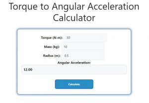 Torque to Angular Acceleration Calculator