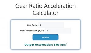 Gear Ratio Acceleration Calculator