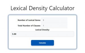 Lexical Density Calculator