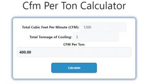 Cfm Per Ton Calculator