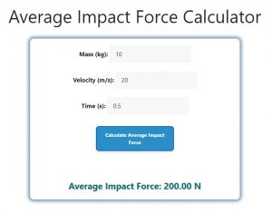 Average Impact Force Calculator