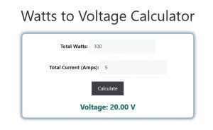 Watts to Voltage Calculator