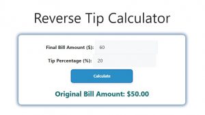 Reverse Tip Calculator