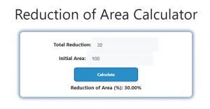 Reduction of Area Calculator