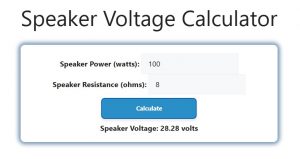 Speaker Voltage Calculator