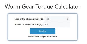 Worm Gear Torque Calculator