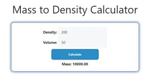 Mass to Density Calculator