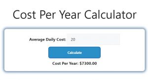 Cost Per Year Calculator