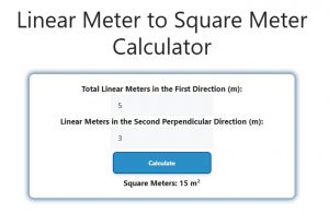 Linear Meter to Square Meter Calculator - Savvy Calculator