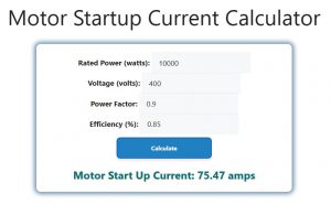 Motor Startup Current Calculator