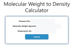 Molecular Weight to Density Calculator