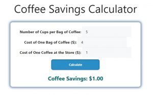 Coffee Savings Calculator